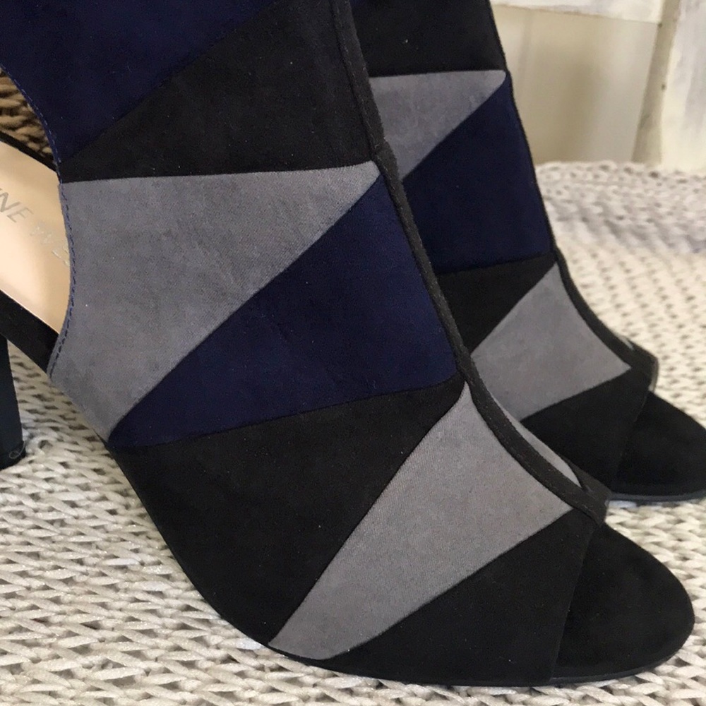Nine West Color Block Peep Toe Booties - Picture 3 of 16